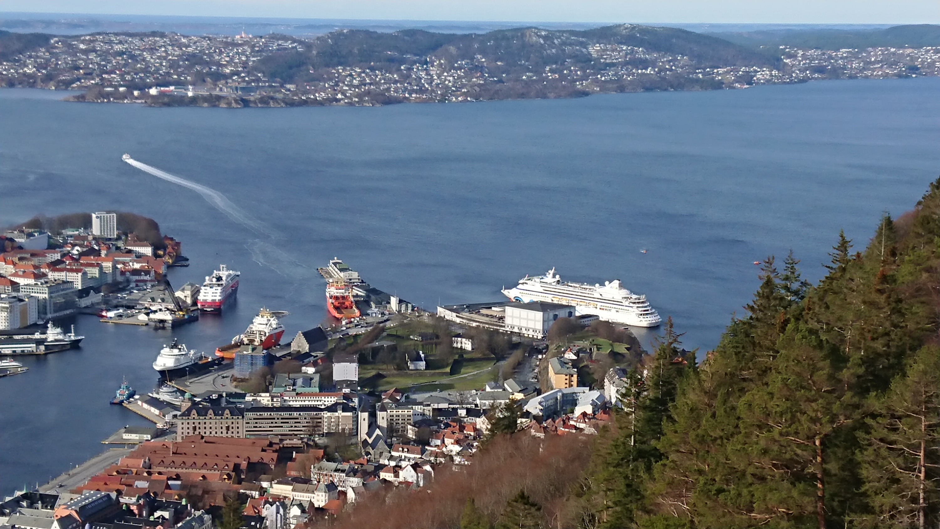 Aidaaura im Hafen von Bergen