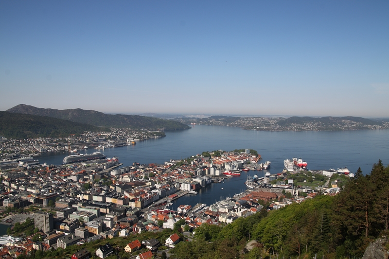 Bergen, vom Fløien aus gesehen