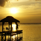 Sonnenuntergang am Steg, Flic en Flac, Mauritius