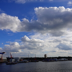 Blick auf den Kieler Hafen von der AIDABELLA